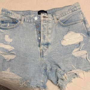 Lucky Brand Light Blue Ripped Jean Shorts